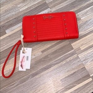 Jessica Simpson red zippered wristlet!